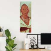 Portret van Black Hawk, Indiaas hoofd Poster (Thuiskantoor)