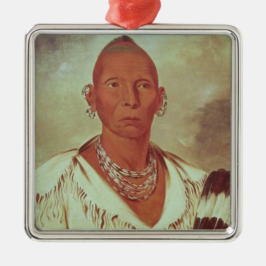 Portret van Black Hawk, Indische opperbevelhebber Metalen Ornament (Voorkant)