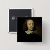Portret van Blaise Pascal Vierkante Button 5,1 Cm (Voorkant /achterkant)