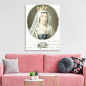 Portret van Blanche de Castille (1185-1252) engrav Canvas Afdruk (Insitu (Woonkamer))