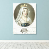 Portret van Blanche de Castille (1185-1252) engrav Canvas Afdruk (Insitu (Houten vloer))