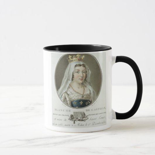 Portret van Blanche de Castille (1185-1252) engrav Mok (Rechts)