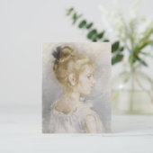 Portret van Blanche Pontillon | Berthe Morisot Briefkaart (Staand voorkant)