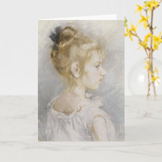 Portret van Blanche Pontillon | Berthe Morisot Kaart (Gele Bloem)