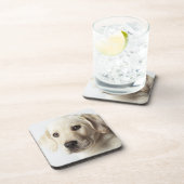 Portret van blond Labrador Retriever Puppy Bier Onderzetter (Rechterzijde)