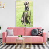 Portret van Blue Great Dane Canvas Afdruk (Insitu (Woonkamer))