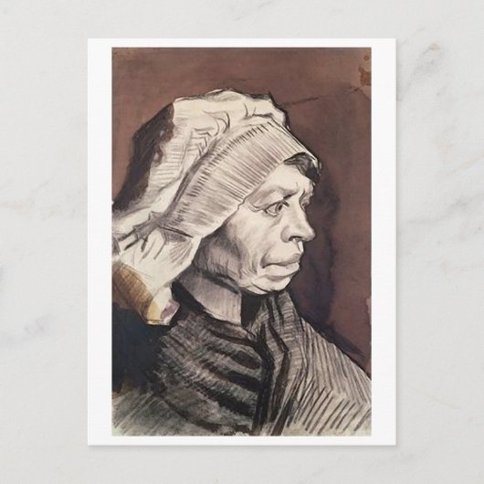 Portret van boerenvrouw, Van Gogh Fine Art Briefkaart (Voorkant)