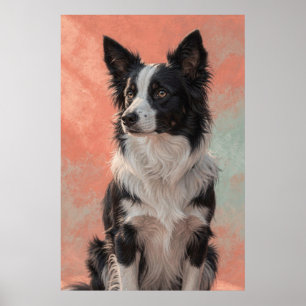 Portret van Border Collie met een aandachtige blik Poster