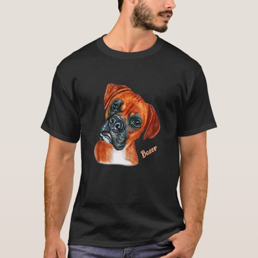 Portret van Brown Boxer Dog T-shirt (Voorkant)