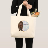 Portret van Brown Newfoundland Grote Tote Bag (Voorkant (product))