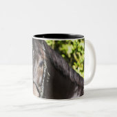 portret van bruin paard 2 tweekleurige koffiemok (Voorkant rechts)
