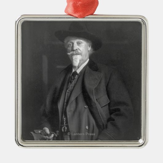 Portret van "Buffalo Bill" Cody Metalen Ornament (Voorkant)