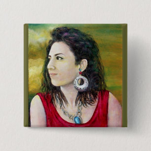 PORTRET VAN BULGAN VIERKANTE BUTTON 5,1 CM