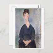Portret van Cafe Singer, Modigliani Briefkaart (Voorkant / Achterkant)