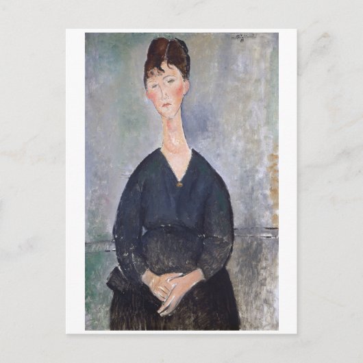 Portret van Cafe Singer, Modigliani Briefkaart (Voorkant)