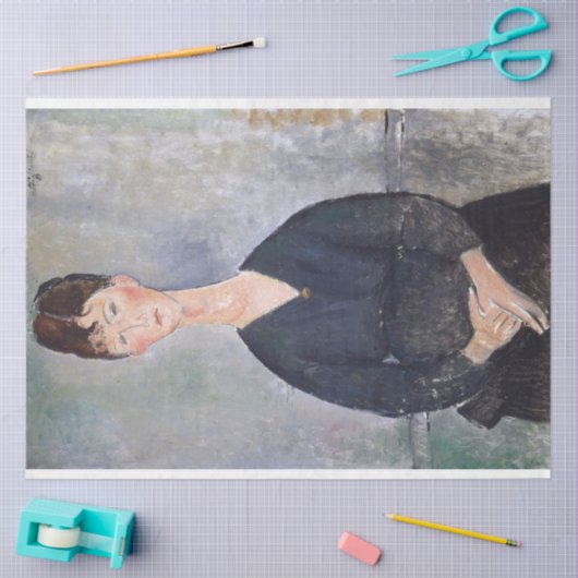 Portret van Cafe Singer, Modigliani Tissuepapier (Craft)