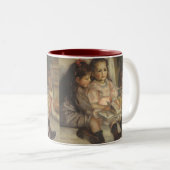 Portret van Caillebotte Children door Pierre Renoi Tweekleurige Koffiemok (Voorkant rechts)