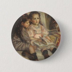 Portret van Caillebotte Kinderen door Pierre Renoi Ronde Button 5,7 Cm