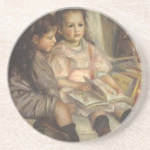 Portret van Caillebotte Kinderen door Pierre Renoi Zandsteen Onderzetter