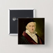 Portret van Carl Friedrich Gauss, 1840 Vierkante Button 5,1 Cm (Voorkant /achterkant)