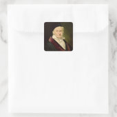 Portret van Carl Friedrich Gauss, 1840 Vierkante Sticker (Tas)