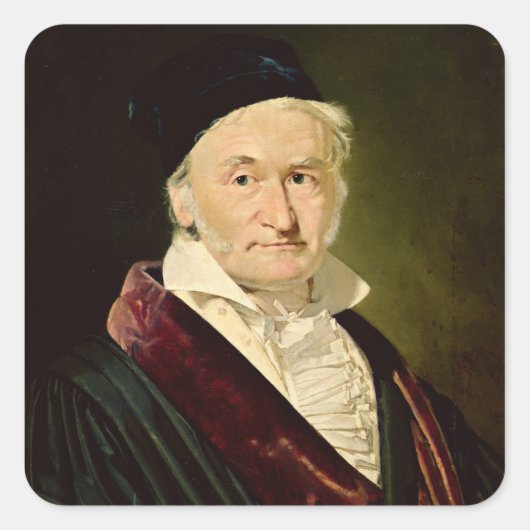 Portret van Carl Friedrich Gauss, 1840 Vierkante Sticker (Voorkant)