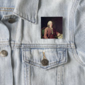 Portret van Carl von Linnaeus Vierkante Button 5,1 Cm (In situ)