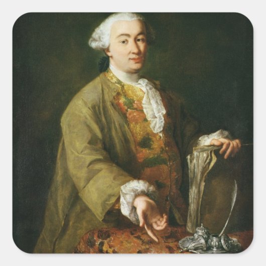 Portret van Carlo Goldoni Vierkante Sticker (Voorkant)