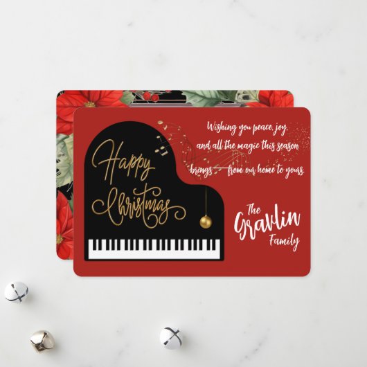 Portret van Carol in Crimson & Gold Feestdagenkaart (Voorkant / Achterkant in situ)