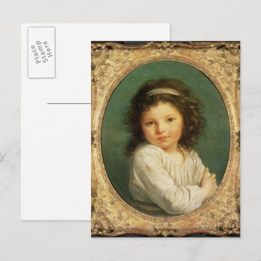 Portret van Caroline Lalive de la Briche, 1786 Briefkaart (Voorkant / Achterkant)