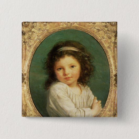 Portret van Caroline Lalive de la Briche, 1786 Vierkante Button 5,1 Cm (Voorkant)