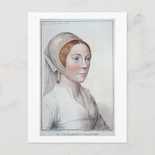 Portret van Catherine Howard (1520-42) gegraveerd  Briefkaart (Voorkant)