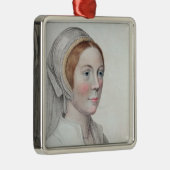 Portret van Catherine Howard (1520-42) gegraveerd  Metalen Ornament (Rechts)