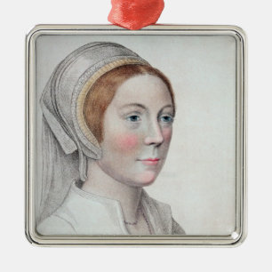 Portret van Catherine Howard (1520-42) gegraveerd  Metalen Ornament