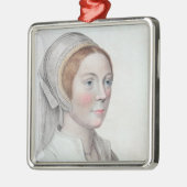 Portret van Catherine Howard (1520-42) gegraveerd  Metalen Ornament (Links)