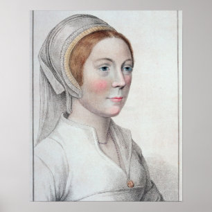Portret van Catherine Howard (1520-42) gegraveerd  Poster