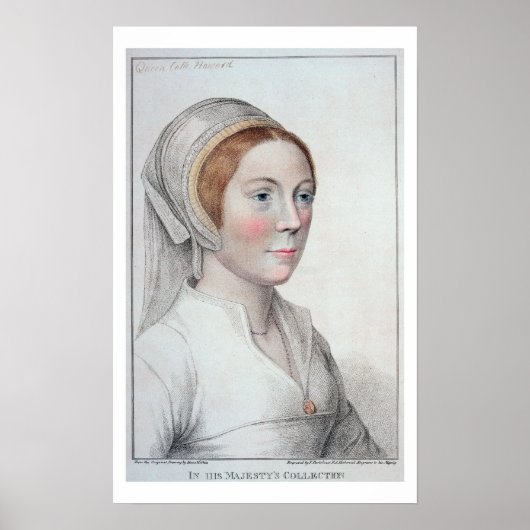 Portret van Catherine Howard (1520-42) gegraveerd  Poster (Voorkant)