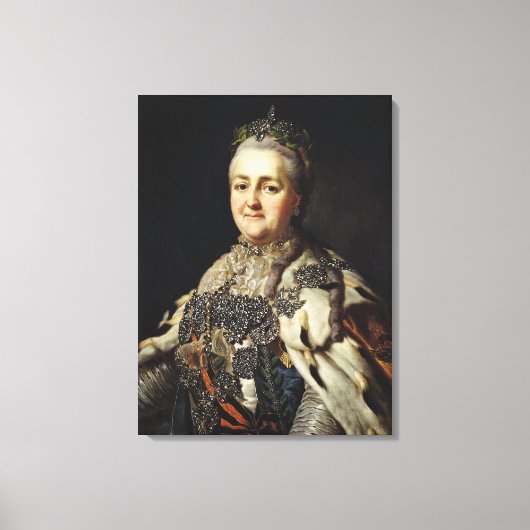 Portret van Catherine II van Rusland Canvas Afdruk (Voorkant)