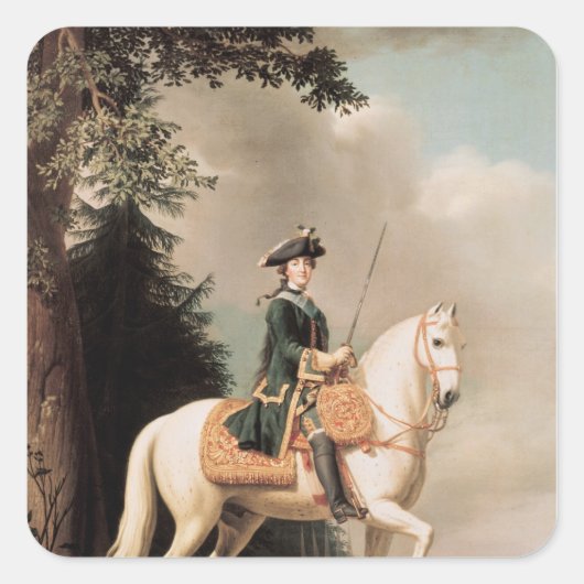 Portret van Catherine II Vierkante Sticker (Voorkant)