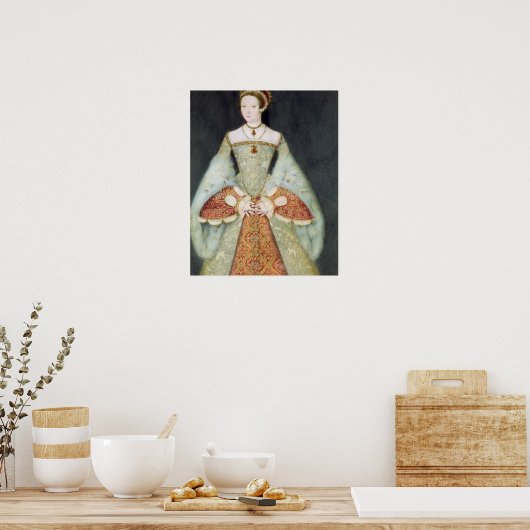 Portret van Catherine Parr (1512-48), 1545 (kleur) Poster (Keuken)
