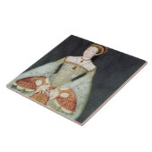 Portret van Catherine Parr (1512-48), 1545 (kleur) Tegeltje (Zijkant)