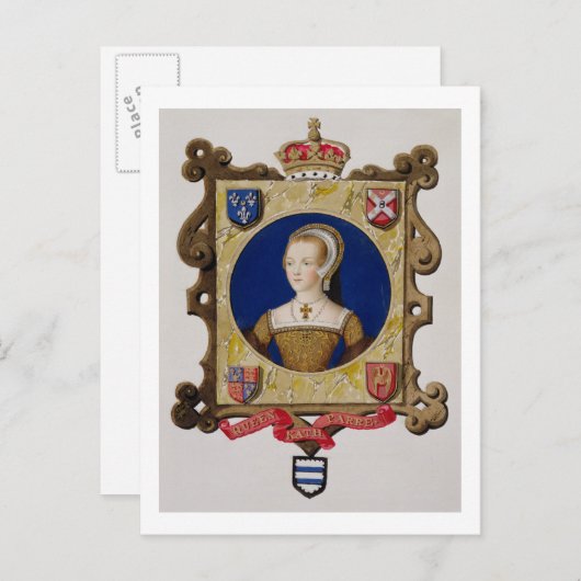 Portret van Catherine Parr (1512-48) 6e koningin v Briefkaart (Voorkant / Achterkant)