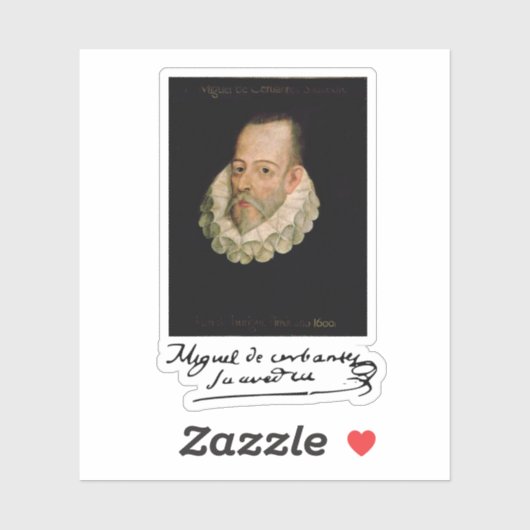 Portret van Cervantes Sticker (Vel)