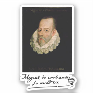Portret van Cervantes Sticker