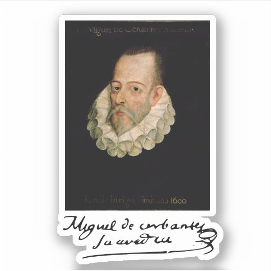 Portret van Cervantes Sticker (Voorkant)