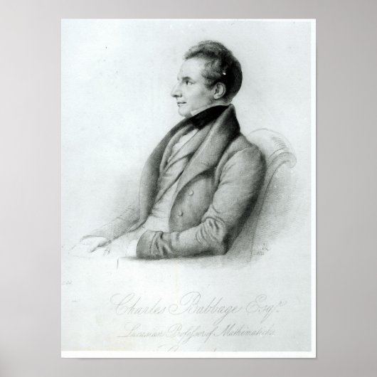 Portret van Charles Babbage 1832 Poster (Voorkant)
