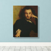 Portret van Charles Baudelaire 1844 Canvas Afdruk (Insitu (Houten vloer))