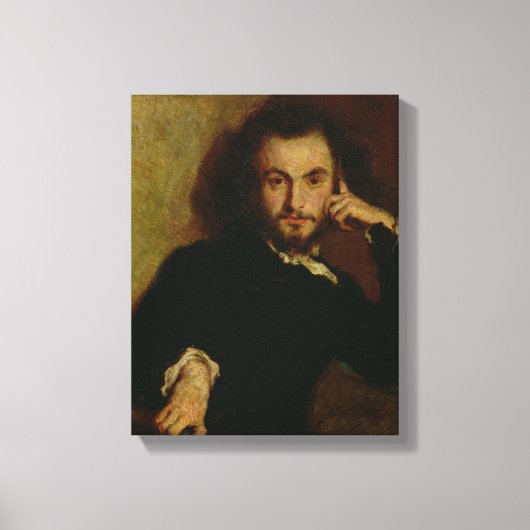 Portret van Charles Baudelaire 1844 Canvas Afdruk (Voorkant)
