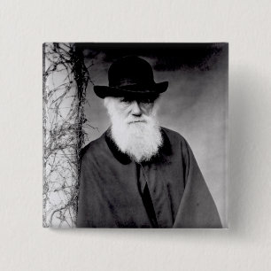 Portret van Charles Darwin 1881 Vierkante Button 5,1 Cm