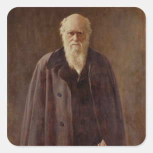 Portret van Charles Darwin 1883 Vierkante Sticker